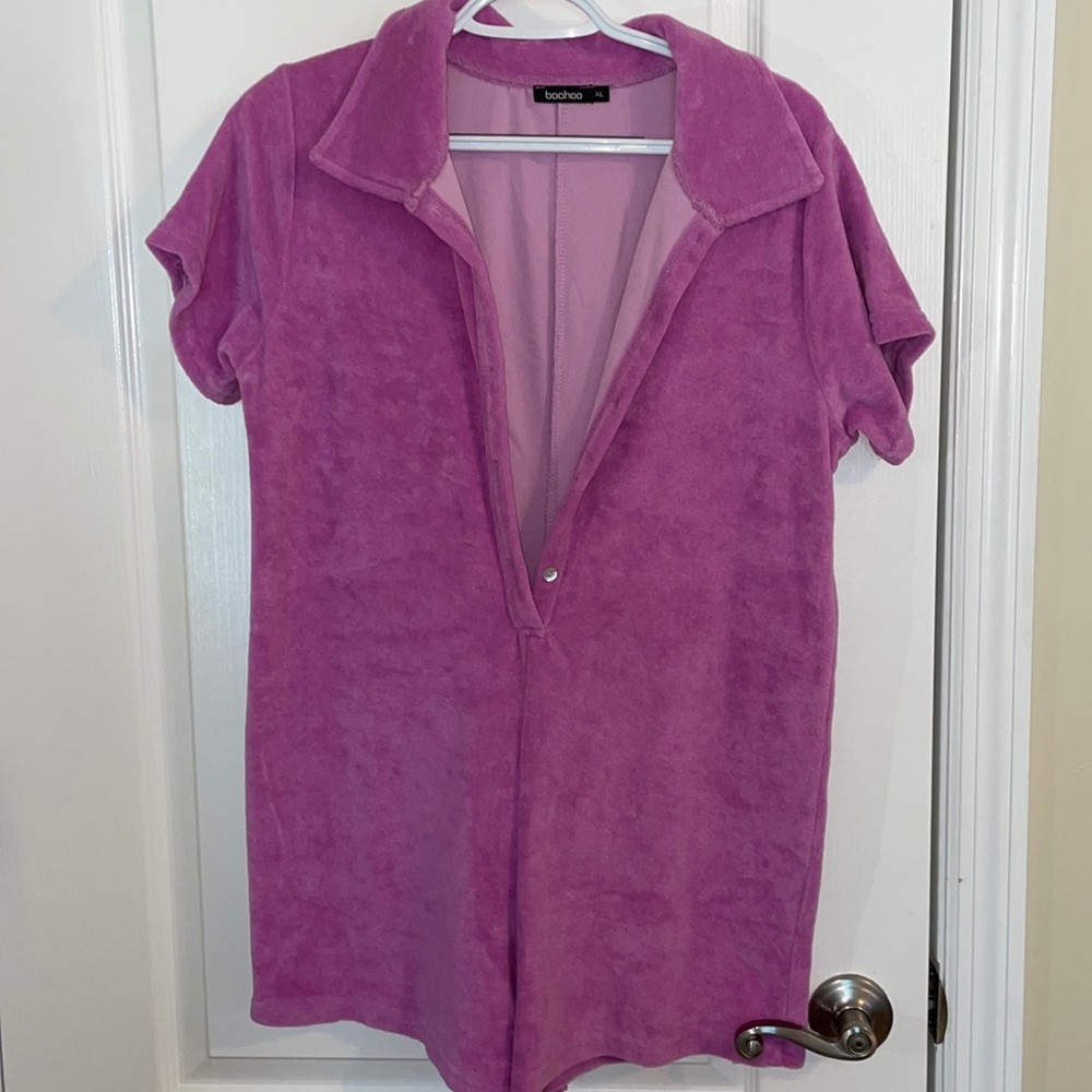 Boohoo terry cloth romper